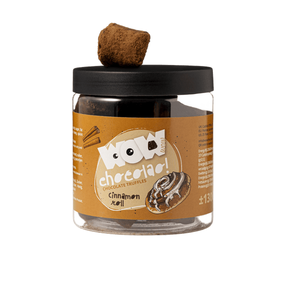 Pot cadeau de truffes au chocolat roulé à la cannelle 130g | Chocolat style boulangerie