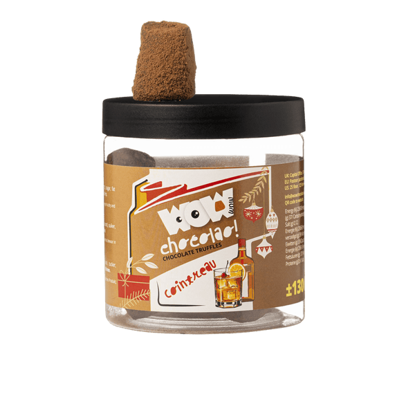 Pot de Cadeau de Truffes de Noël au Cointreau 130g | Chocolat à la Liqueur d'Orange
