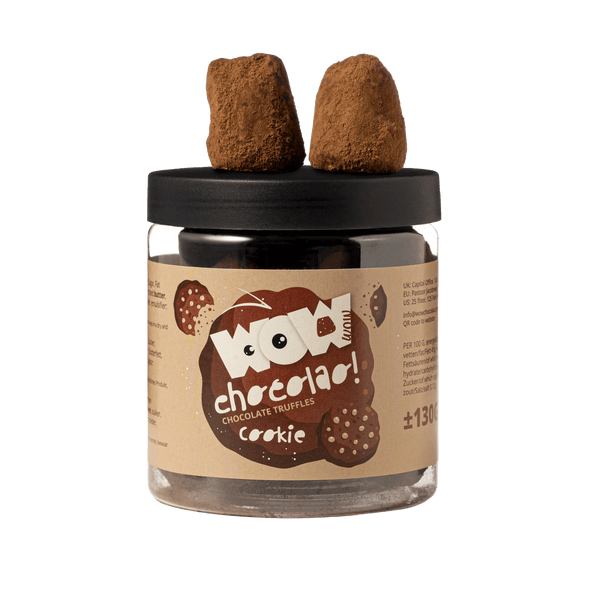 Pot cadeau de truffes au chocolat aux miettes de biscuit 130g | Chocolat biscuit croquant