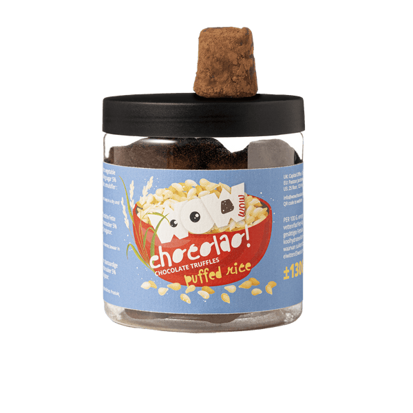 Pot cadeau de truffes au chocolat riz soufflé croustillant 130g | Truffes chocolat croquantes