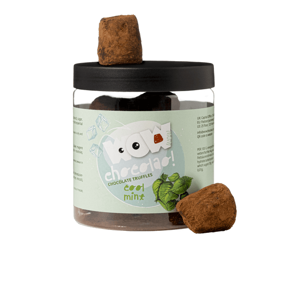 Pot cadeau de truffes au chocolat à la menthe 130g | Chocolat menthe rafraîchissant