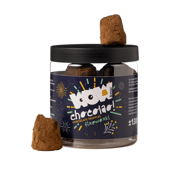 Truffes au Chocolat Bonbons Pétillants - Nouvel An - Pot Cadeau 130g