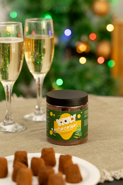 Champagne Christmas Truffles Gift Jar 130g | Sparkling Holiday Chocolate