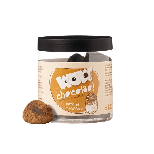 Pot cadeau de truffes au chocolat caramel macchiato 130g | Chocolat café