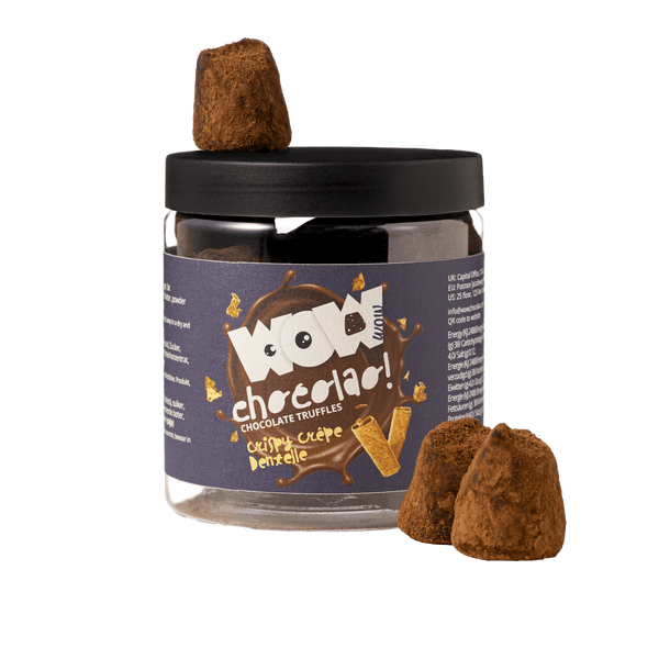 Pot cadeau de truffes crêpe dentelle croustillante 130g | Chocolat français croquant