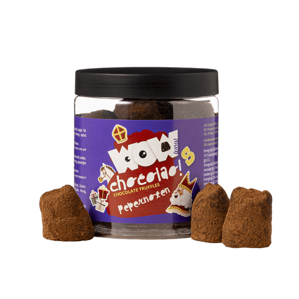 Pot cadeau de truffes au chocolat pepernoten 130g | Chocolat Sinterklaas