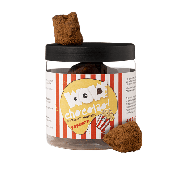 Pot de Cadeau de Truffes au Chocolat Popcorn 130g | Chocolat Gourmet Croquant