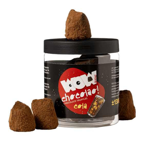 Pot cadeau de truffes au chocolat cola pétillant 130g | Chocolat cola gazeux
